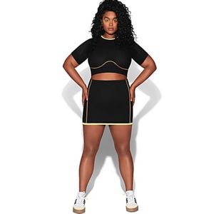 IVY PARK X Adidas black knit mini skirt.